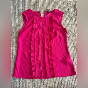 Boden Neon Pink Sleeveless Ruffled Top